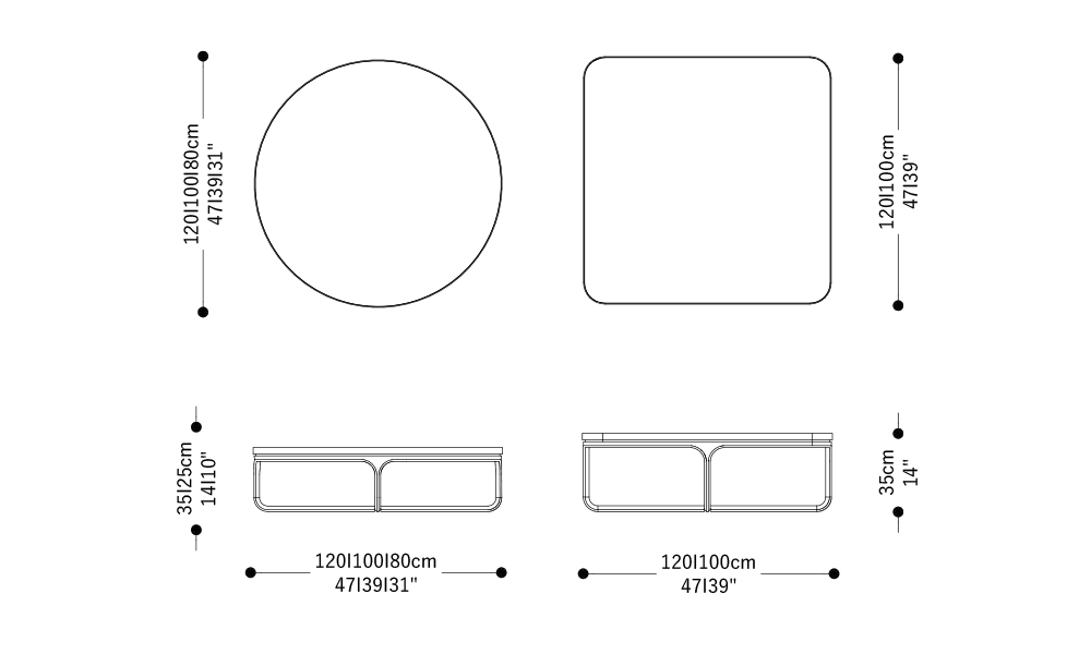 Image of the main dimensions of the product